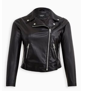 Essential Moto Jacket Torrid Size 1- black only! Black has silver zippers too